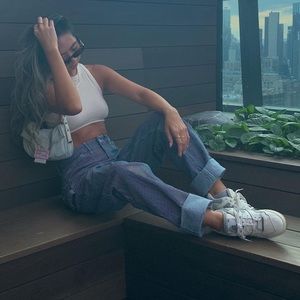 Glassons Low Rise Blue Pinstripe Pants